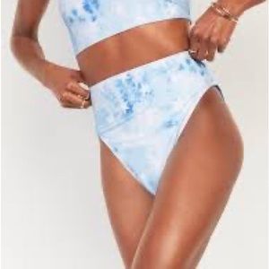 FINAL MARKDOWN NWT French Cut High Waisted Tie Dye Blue Stars bikini bottoms